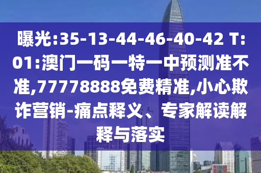 曝光:35-13-44-46-40-42 T:01:澳門(mén)一碼一特一中預(yù)測(cè)準(zhǔn)不準(zhǔn),77778888免費(fèi)精準(zhǔn),小心欺詐營(yíng)銷(xiāo)-痛點(diǎn)釋義、專家解讀解釋與落實(shí)