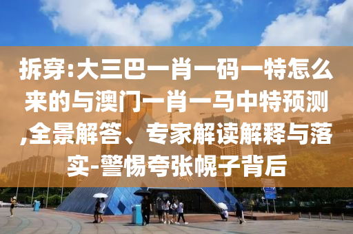拆穿:大三巴一肖一碼一特怎么來的與澳門一肖一馬中特預測,全景解答、專家解讀解釋與落實-警惕夸張幌子背后
