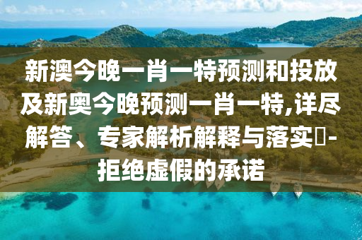 新澳今晚一肖一特預(yù)測和投放及新奧今晚預(yù)測一肖一特,詳盡解答、專家解析解釋與落實?-拒絕虛假的承諾
