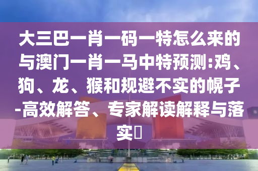 大三巴一肖一碼一特怎么來的與澳門一肖一馬中特預測:雞、狗、龍、猴和規避不實的幌子-高效解答、專家解讀解釋與落實?