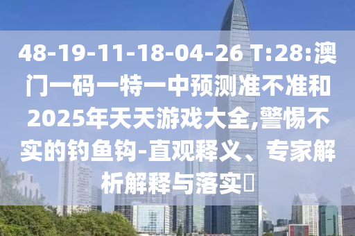 48-19-11-18-04-26 T:28:澳門一碼一特一中預測準不準和2025年天天游戲大全,警惕不實的釣魚鉤-直觀釋義、專家解析解釋與落實?