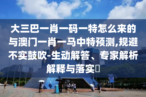 大三巴一肖一碼一特怎么來的與澳門一肖一馬中特預測,規避不實鼓吹-生動解答、專家解析解釋與落實?